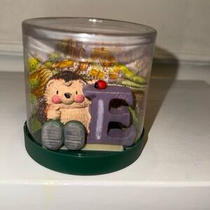 Hedgehog Figurine in Clear Display Case - Letter E
